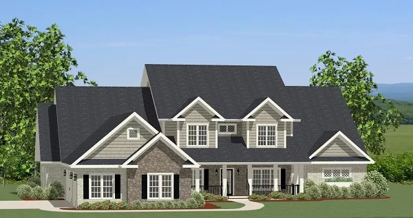 image of 2 story colonial house plan 9305